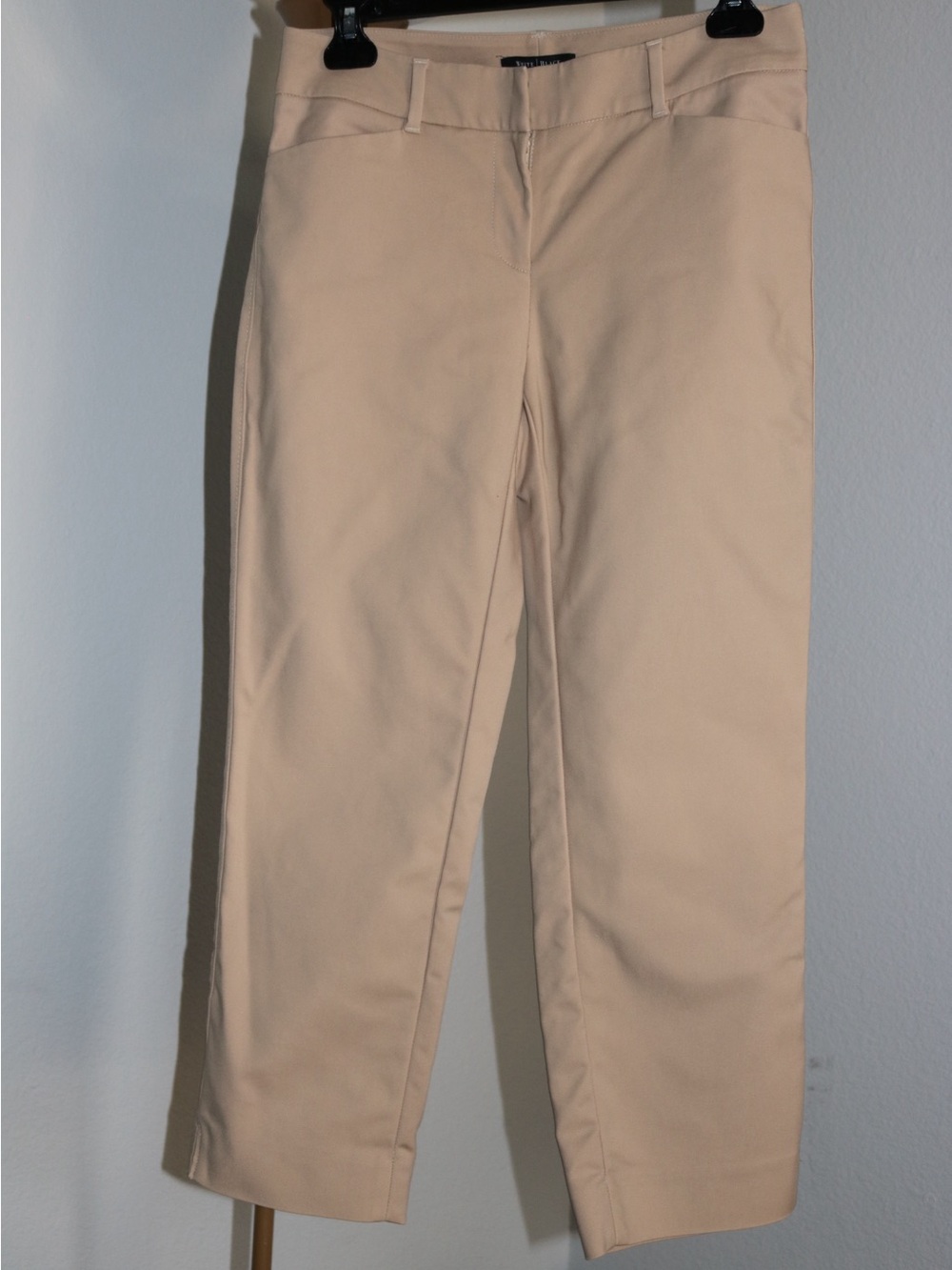 White House Black Market Perfect Form Crop Straight Leg Pants Beige Tan Size 0